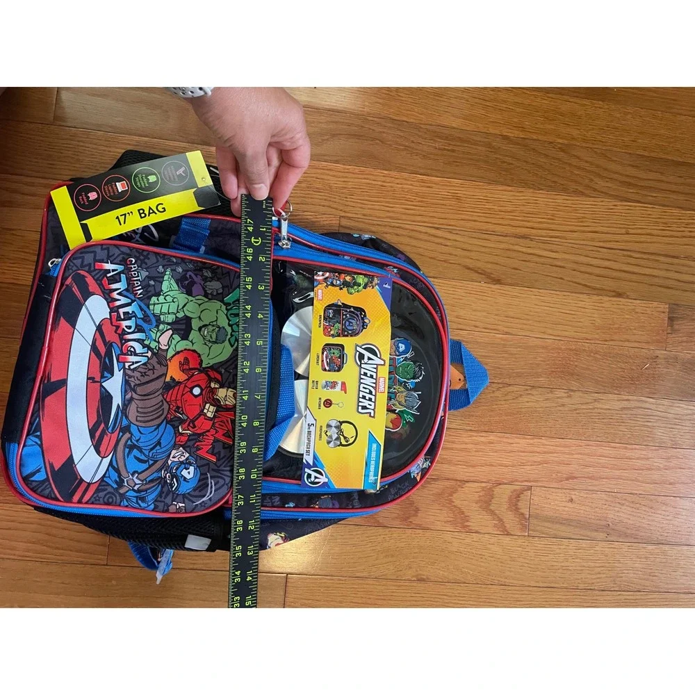 Marvel Avengers 5pc Backpack Set with Headphones Lunch Bag 17in B189V G/MA